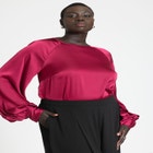 Poet Sleeve Blouse With Tie Back image number null