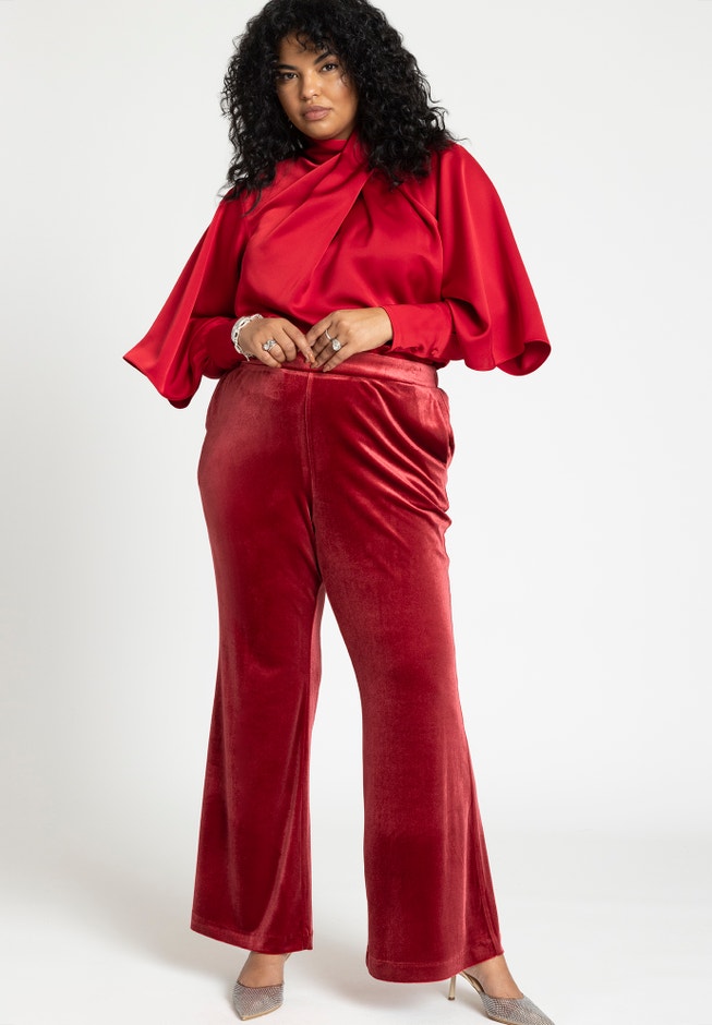 Draped Neck Satin Blouse image number 2