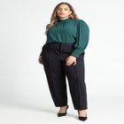 Shirred Mock Neck Blouse image number null