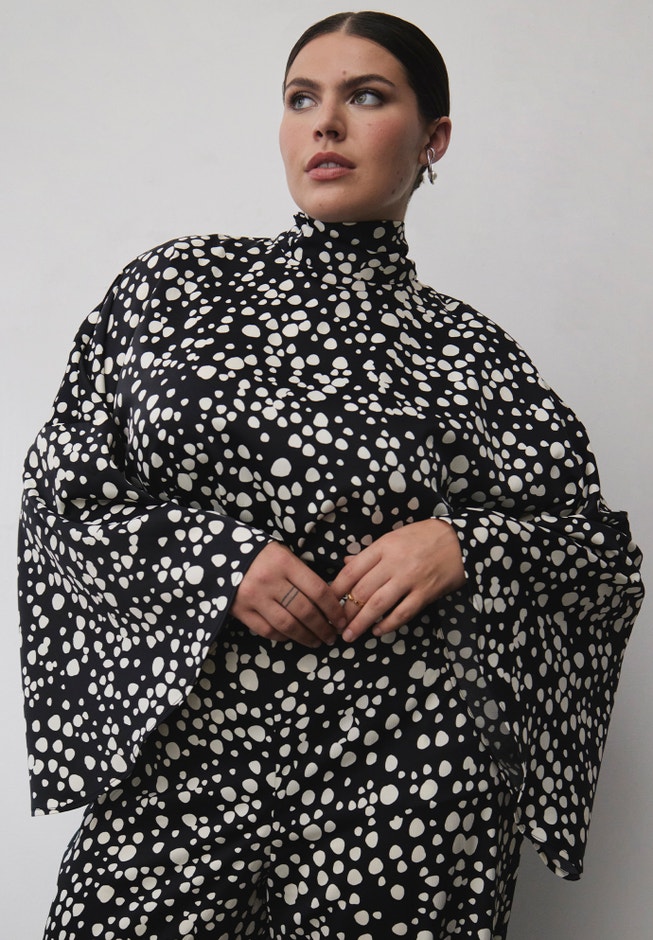 Tie Neck Cape Blouse image number 0