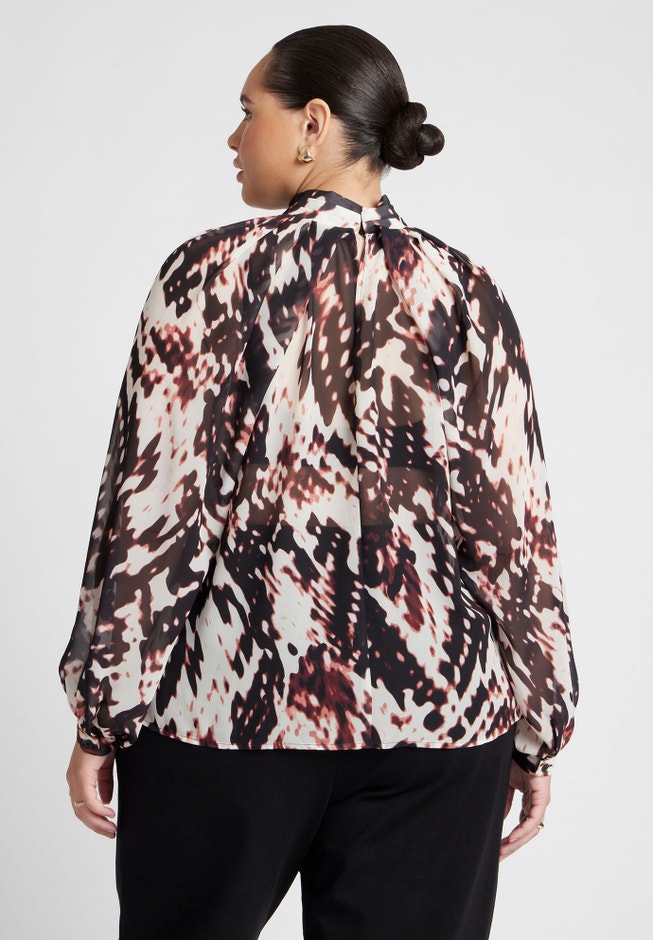 Draped Sleeve Chiffon Top image number 1