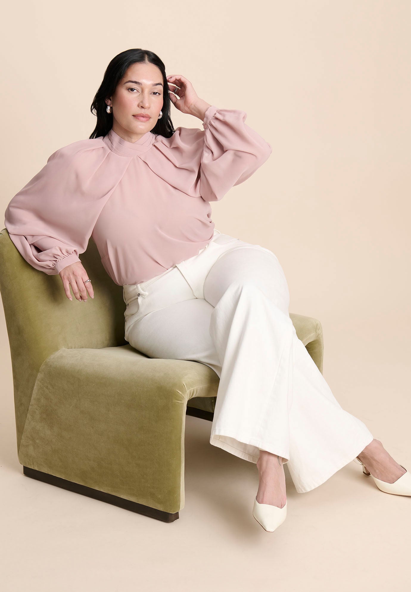 Draped Sleeve Chiffon Top image number 2