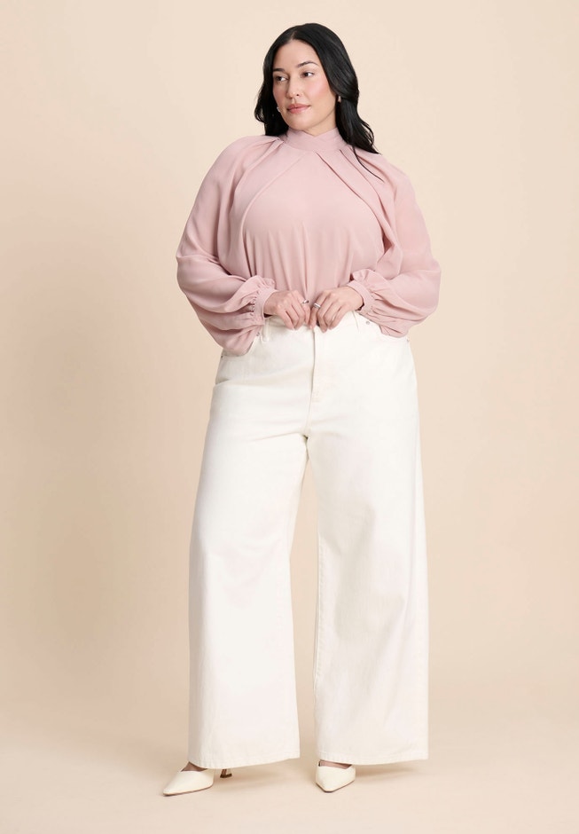 Draped Sleeve Chiffon Top image number 4