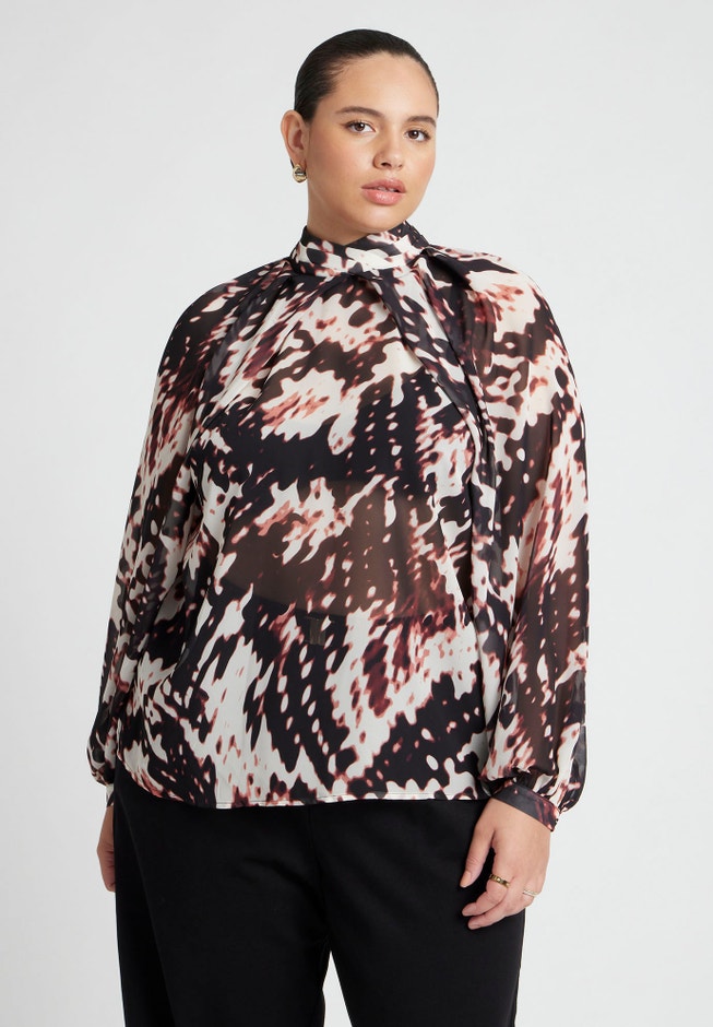 Draped Sleeve Chiffon Top image number 0
