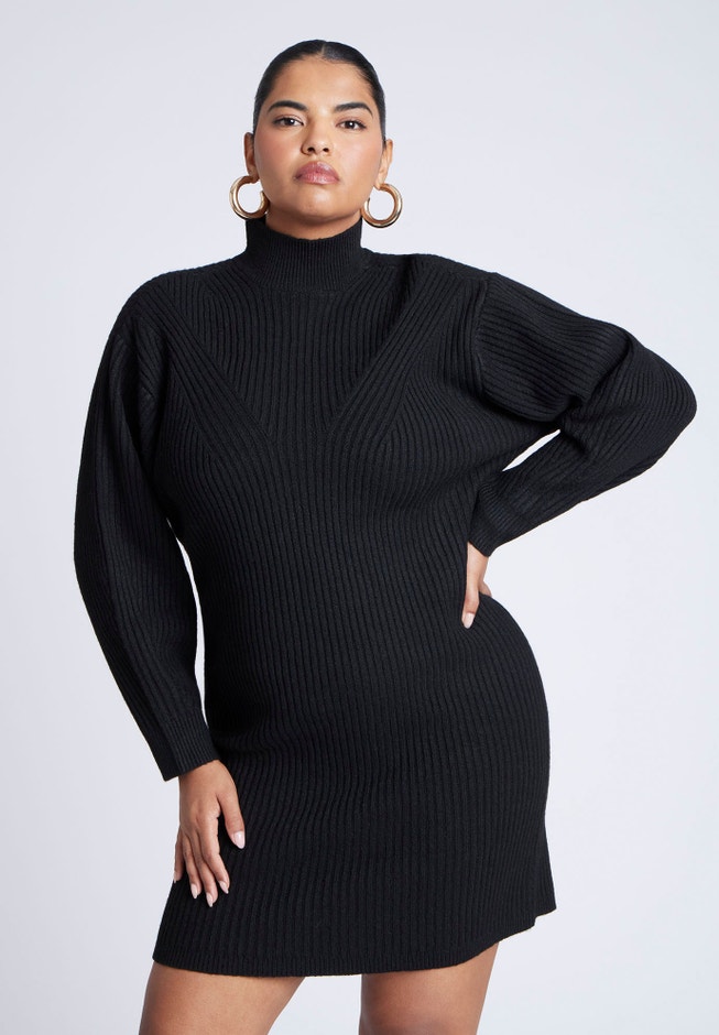 Turtleneck Mini Sweater Dress image number 1