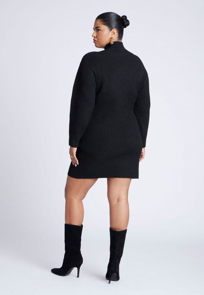 Turtleneck Mini Sweater Dress image number 2
