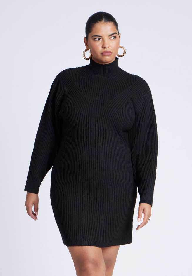 Turtleneck Mini Sweater Dress image number 3