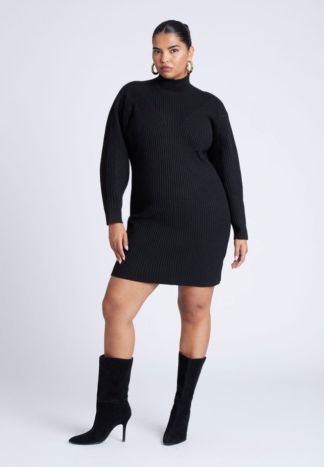 Turtleneck Mini Sweater Dress image number 0