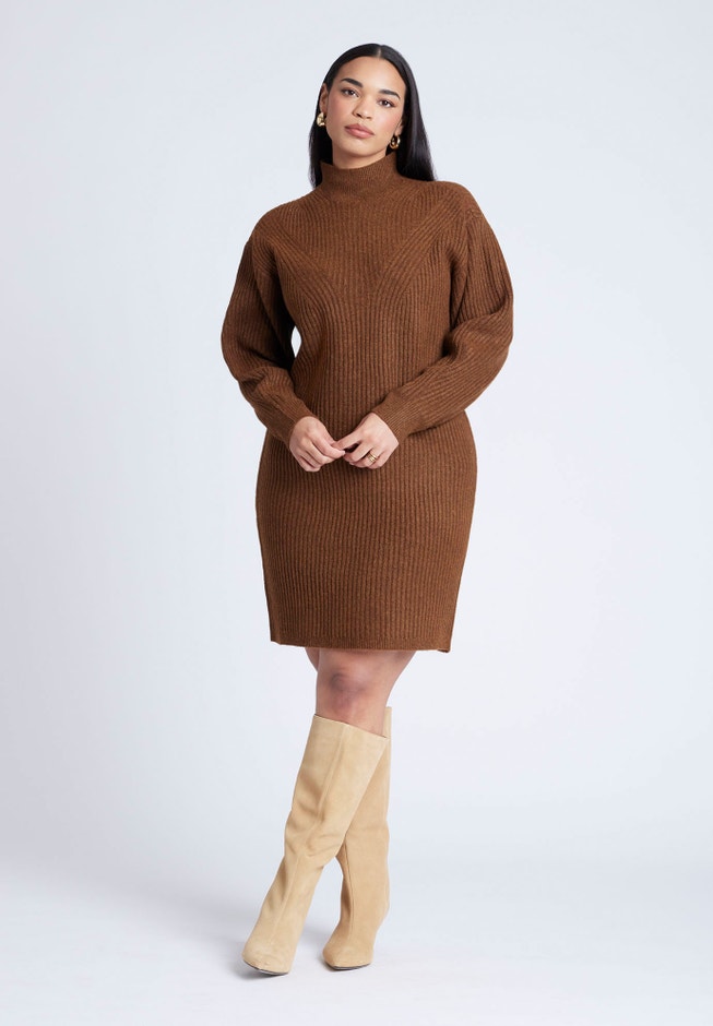 Turtleneck Mini Sweater Dress | ELOQUII Turtleneck Mini Sweater Dress | ELOQUII