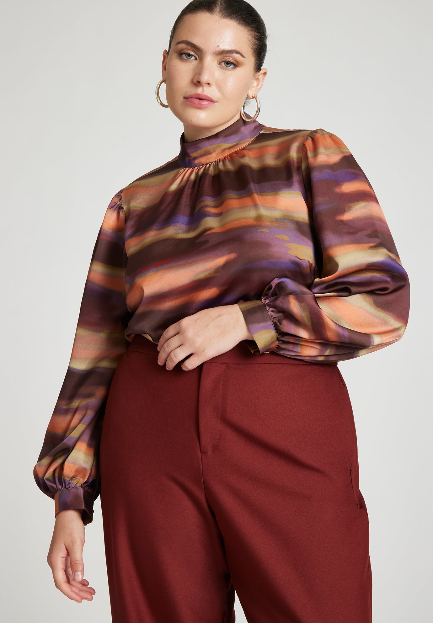 Metallic Printed Blouse image number 1