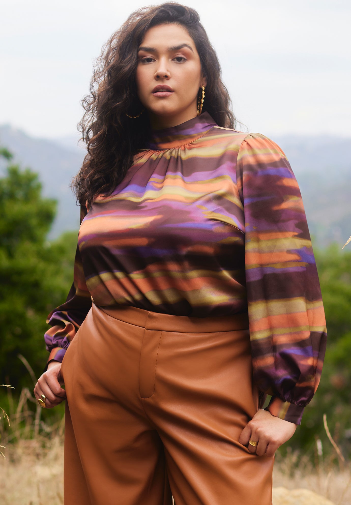 Metallic Printed Blouse image number 0