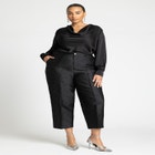 Draped Satin Cowl Neck Blouse image number null