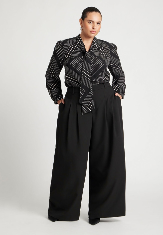 Printed Tie Neck Blouse image number 4