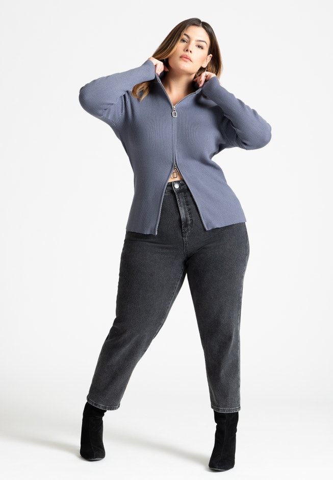 Two Way Zipper Sweater image number 2