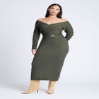 Wrap Front Cropped Sweater image number null