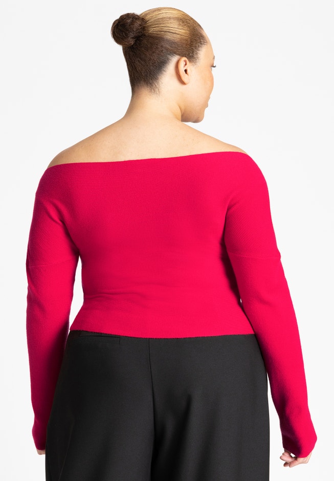 Wrap Front Cropped Sweater image number null