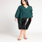 Surplice Wrap Sweater image number null