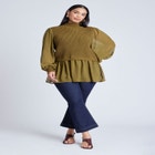 Twofer Sweater With Chiffon image number null