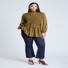 Twofer Sweater With Chiffon image number null