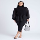 Twofer Sweater With Chiffon image number null