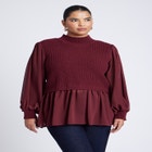 Twofer Sweater With Chiffon image number null