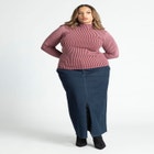 Two Toned Ribbed Sweater image number null