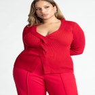 Twisted Cable Cutaway Sweater image number null