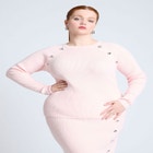 Button Detail Ribbed Sweater image number null