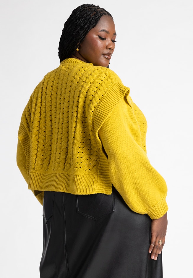 Chunky Cable Stitch Sweater image number null