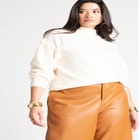 Lacing Detail Turtleneck Sweater image number null