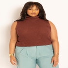 Chunky Sleeveless Turtleneck Sweater image number null