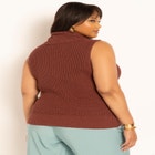 Chunky Sleeveless Turtleneck Sweater image number null