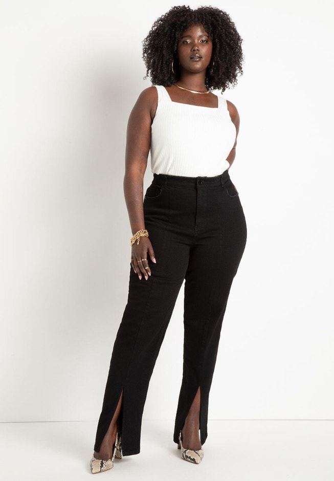 Front Split Hem Jean image number 2