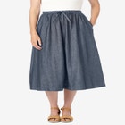 Drawstring Denim Skirt image number null