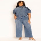 Pintuck Detail Flare Leg Jean image number null