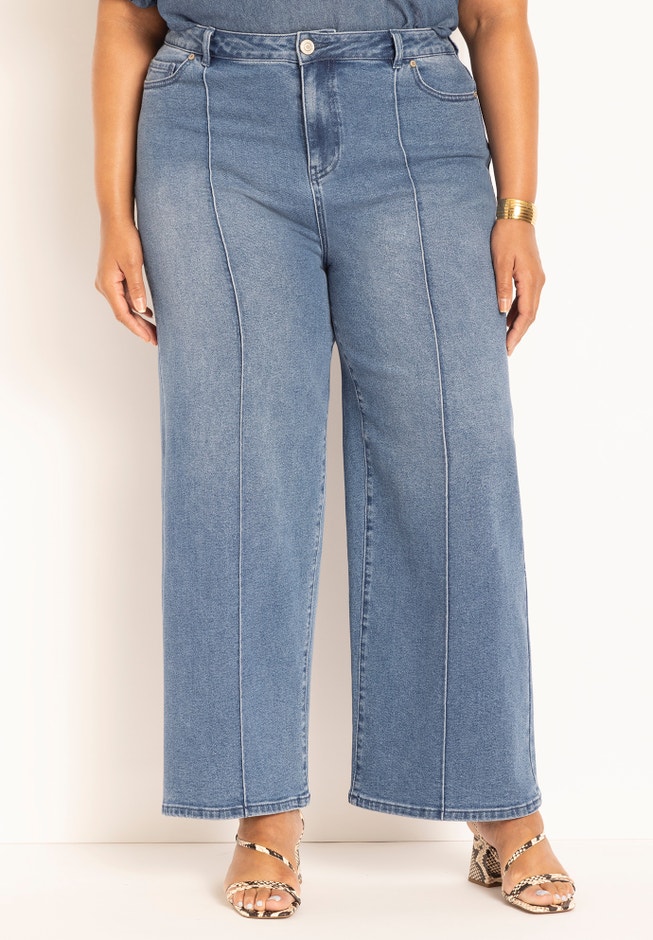Pintuck Detail Flare Leg Jean image number 0