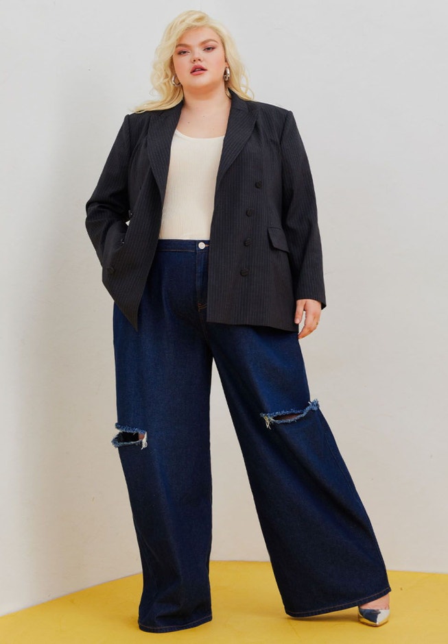 Distressed Wide Leg Jeans image number null