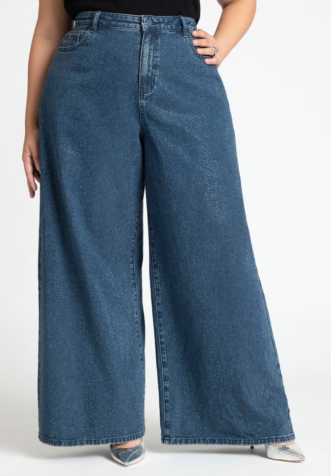 Barkwood x ELOQUII Embellished Jeans image number 1