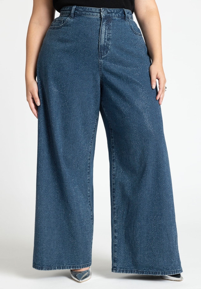 Barkwood x ELOQUII Embellished Jeans image number 2