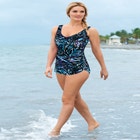 Sarong V-Neck Tummy Control One-Piece Swimsuit image number null