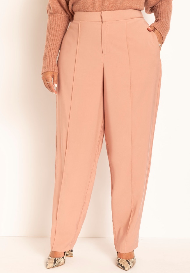 Pintuck Detail Tapered Trouser image number null