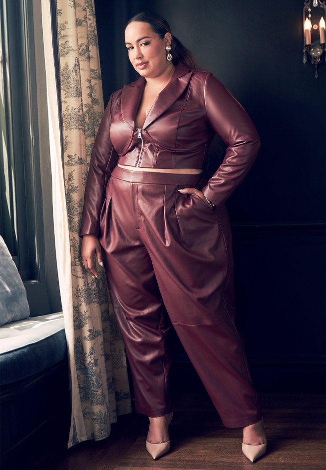 Pleat Detail Tapered Faux Leather Pant image number 0