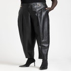 Button Pleat Faux Leather Pant image number null