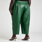 High Waisted Pleated Leather Pant image number null
