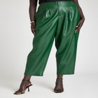 High Waisted Pleated Leather Pant image number null