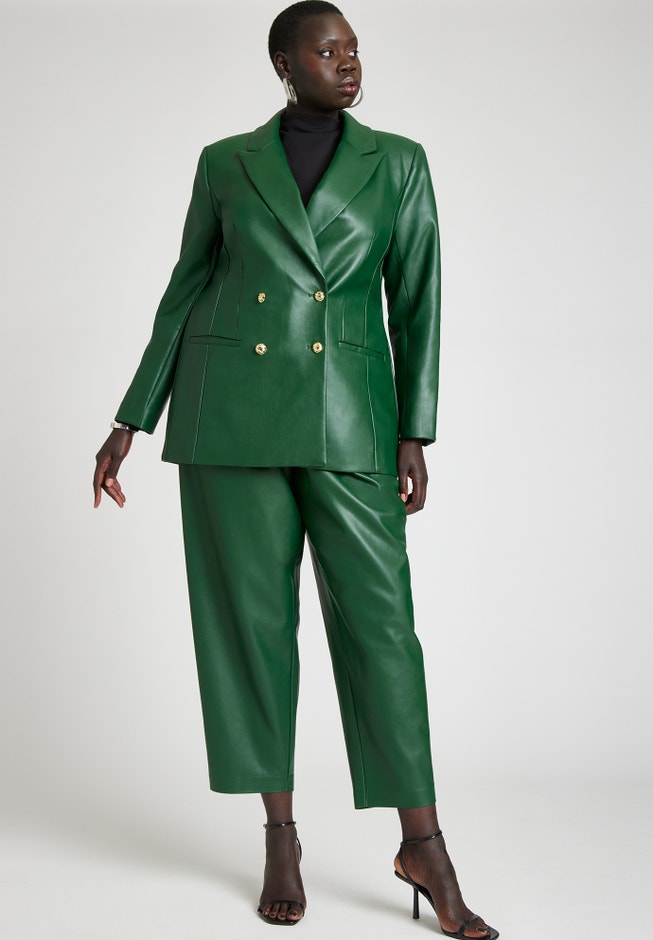 High Waisted Pleated Leather Pant image number 4