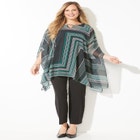 Keyhole Georgette Poncho image number null
