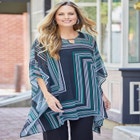 Keyhole Georgette Poncho image number null