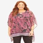 Keyhole Georgette Poncho image number null
