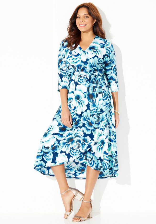 Easy Faux Wrap Dress | ELOQUII Easy Faux Wrap Dress | ELOQUII